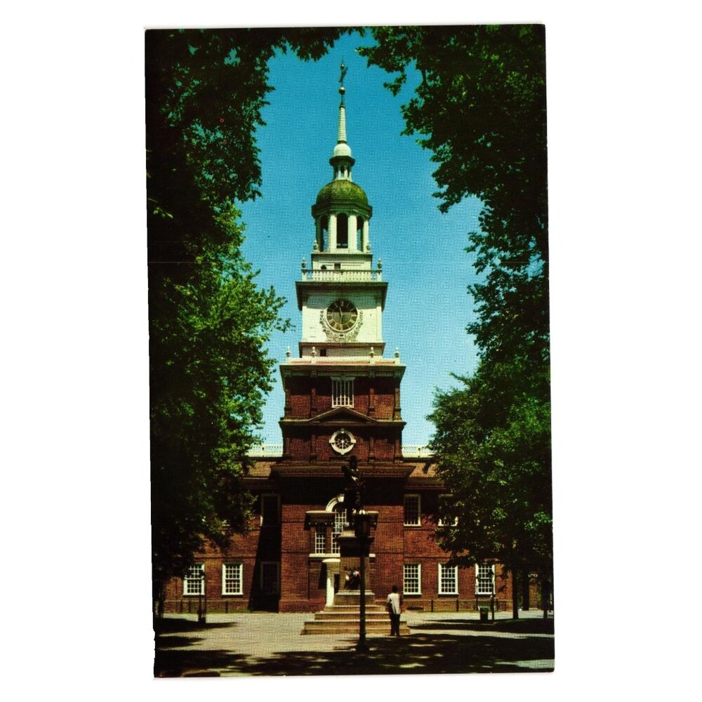 Vintage Independence Hall Philadelphia Postcard Mike Roberts  Liberty Bell PA